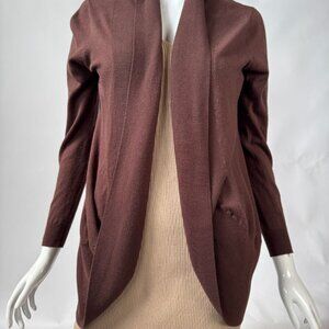 Dolce & Gabbana Womens Chocolate Brown Open Front Cardigan Sweater Jacket Made I